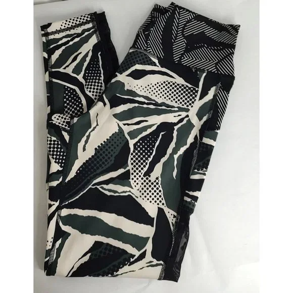 Adidas Leggings M High Rise 7/8 Believe This Green Black Mesh - Picture 7 of 15